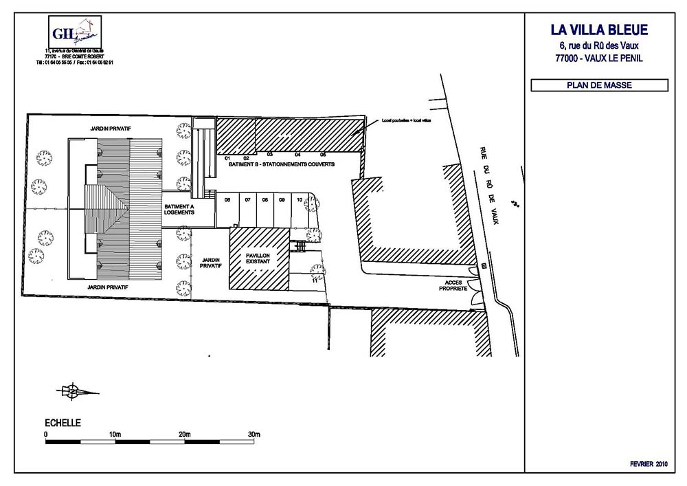 Plan de masse villa bleue